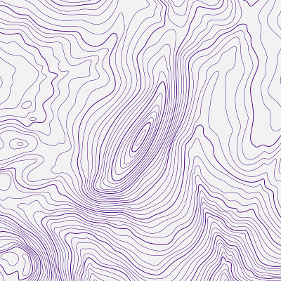 地形等高线和等高线的程式化高度。