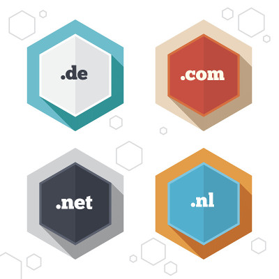 顶级域名的迹象。De, Com, Net和Nl