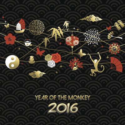2016年中国新年猴象装饰金