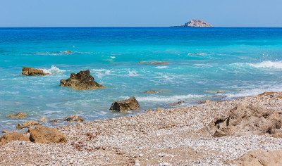 夏日莱夫卡达海岸，希腊