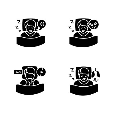 睡眠障碍字形图标集