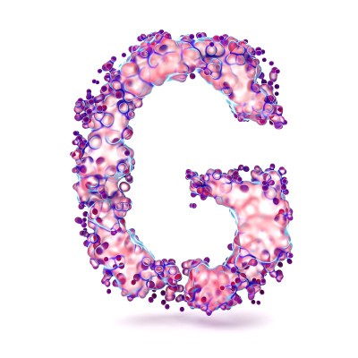3D字母G与抽象的生物纹理