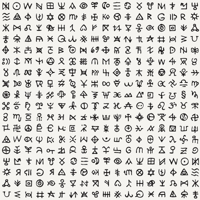 神秘符号和魔法符文的无缝模式