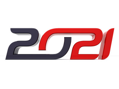 2021年新年庆祝3d文本