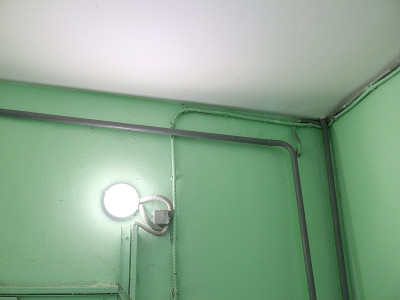 多层建筑内的绿色墙