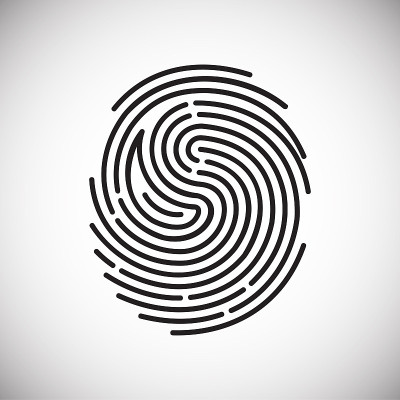 手指id图标在白色背景的图形和网页设计，现代简单的矢量标志。网络的概念。时髦的符号为网站设计网页按钮