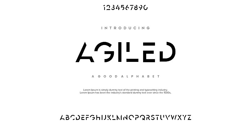 Abstract minimal modern alphabet fonts. Typography