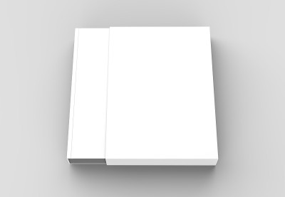 书套模拟孤立的软灰色背景。3 d演示。