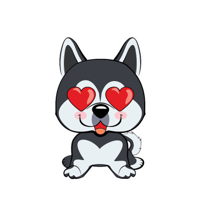 狗的角色插图在矢量。