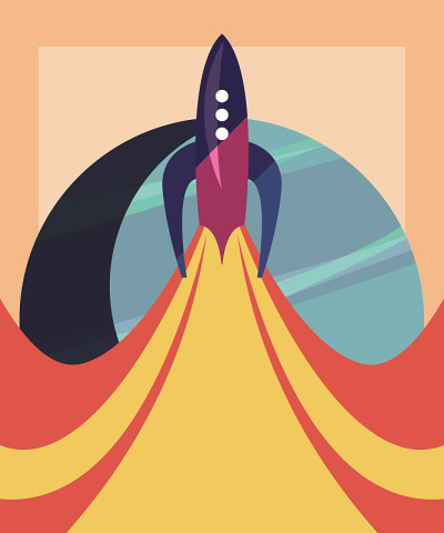 space rocket flying