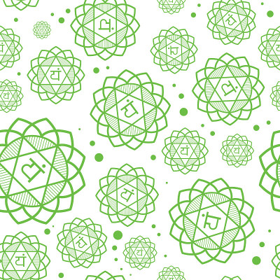 Seamless repeat pattern with chakra Anahata