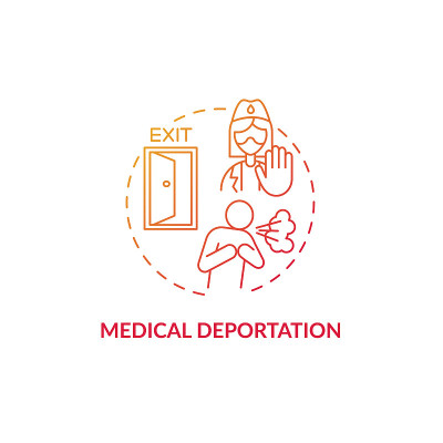 医疗驱逐红色概念图标