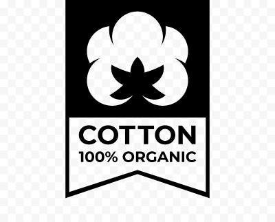 全棉100%有机标签，天然面料标志图标，矢量棉花质量证书标签