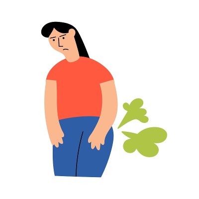 年轻女人放屁。