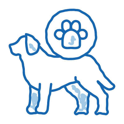 狗的足迹涂鸦图标手绘插图