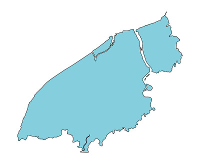 日本新泻县新泻市地图。