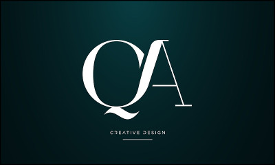 QA, AQ字母抽象图标标志矢量字母组合