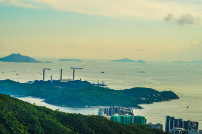 从太平山顶看香港的傍晚