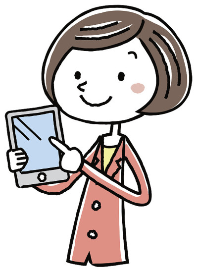插图材料:女性平板商务套装