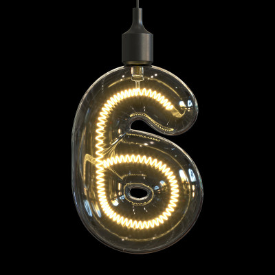 灯泡3d字体3d渲染数字6