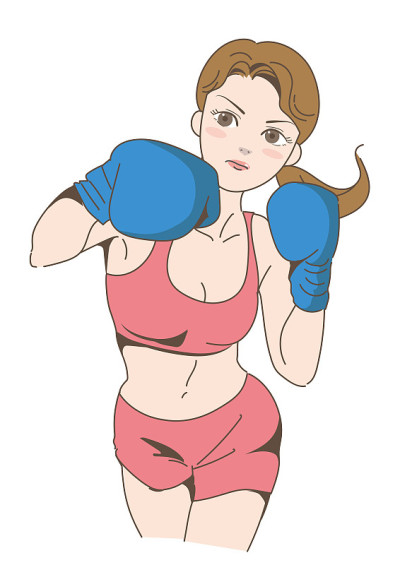 年轻女子打拳击