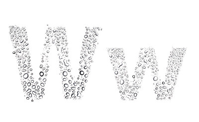 水滴字母w，孤立白色