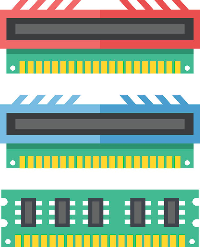 向量随机存取存储器集。RAM内存。矢量图