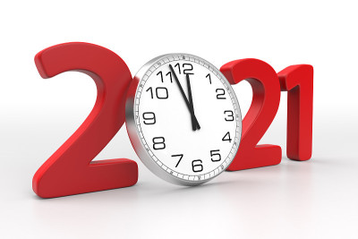 2021年新年快乐时钟概念