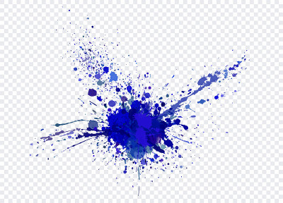 The explosion and scatter paint on a transparent b
