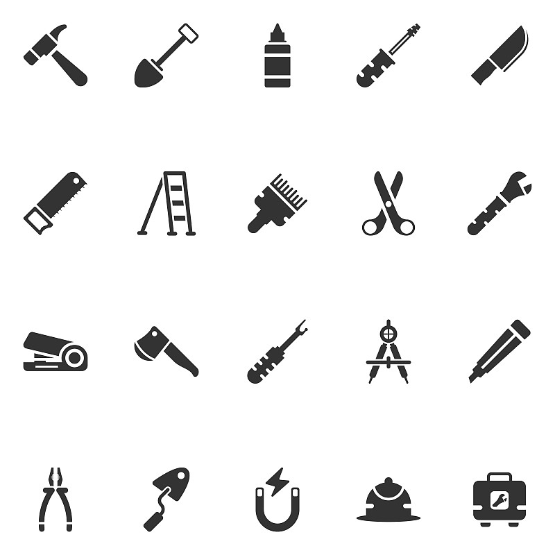 Tools icon set (Grey Series)