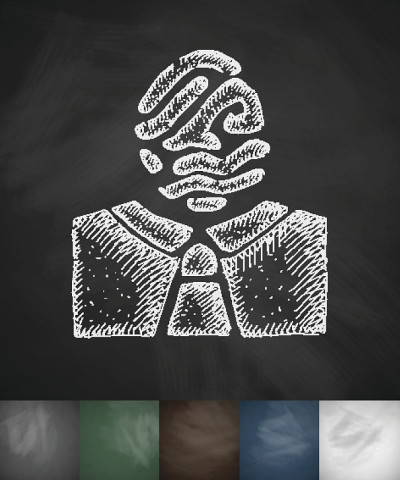 指纹识别的图标。手绘矢量图
