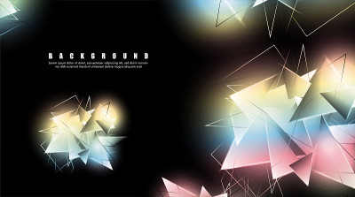 abstract background with glowing triangles that ov