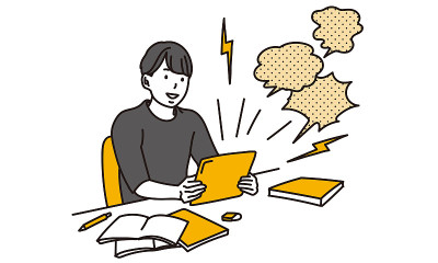 学生在学习时看平板电脑