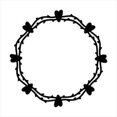 矢量手绘框架与心