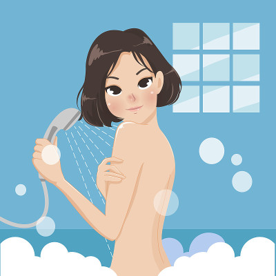 美女沐浴的背影。