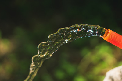 绿色背景中的清水
