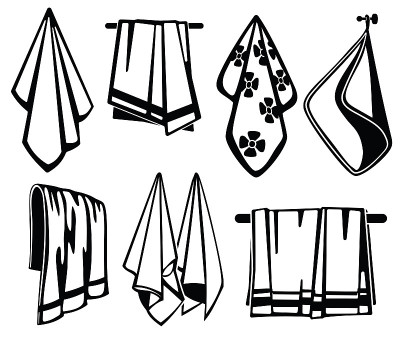 Bath, beach and kitchen soft fabric towels vector 