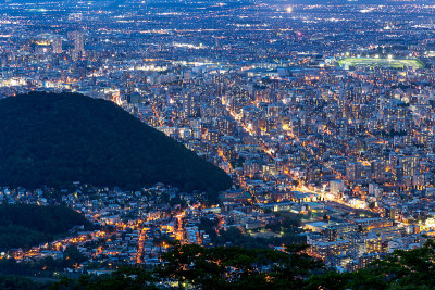 札幌市景，在日本北海道奥多里公园