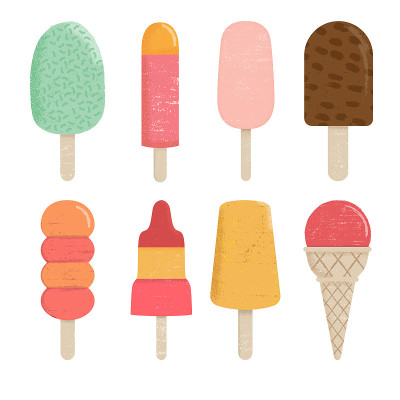 8 ice cream cone with stipple and texture