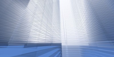 3D插图建筑透视线