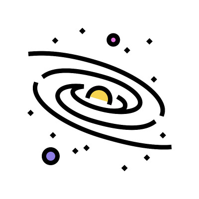 银河系星系颜色图标矢量插图