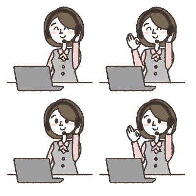 客户中心女人插图集。