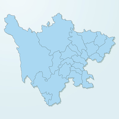四川蓝色地图上的退化背景向量