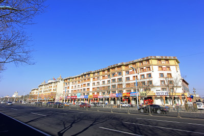 2015年2月6日，中国内蒙古自治区呼和浩特市，大型南街建筑景观