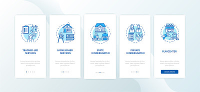 Children preschool center types onboarding mobile 