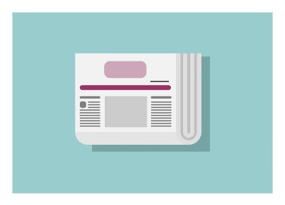 折叠报纸。简单的平面插图。