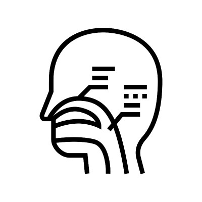 鼻腔通道线图标矢量插图