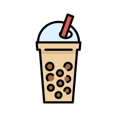 珍珠奶茶或珍珠奶茶填充图标