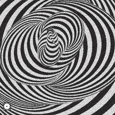 隧道。黑色和白色抽象条纹背景。点彩图案带有视错觉。点画矢量插图。