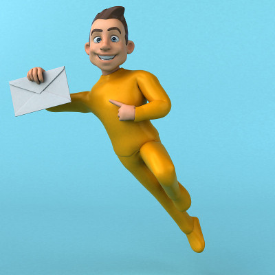 有趣的3D卡通黄色人物